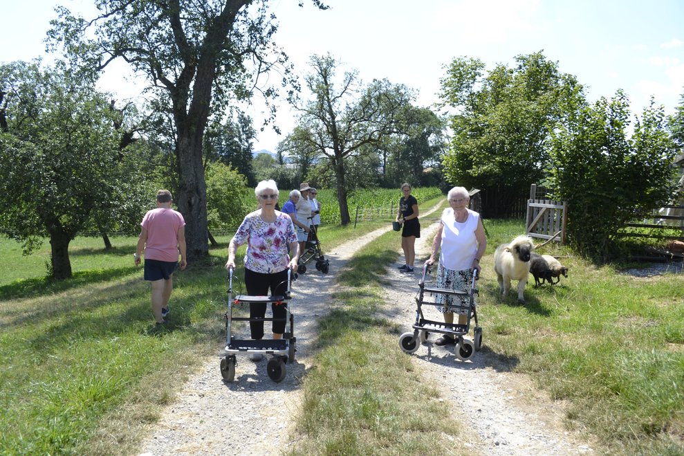 Frauen mit Rollator