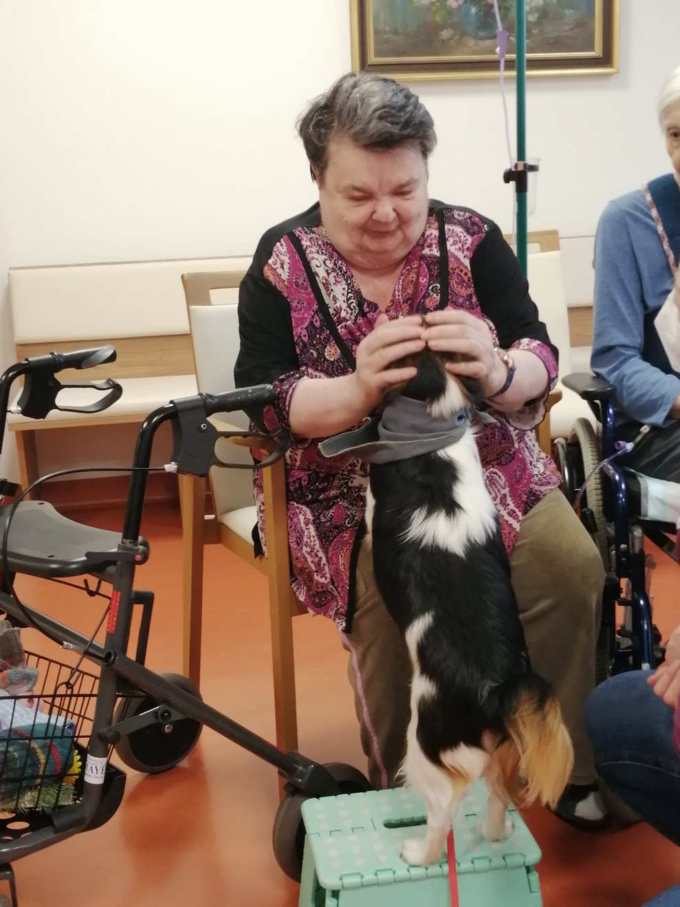 Frau Stickelberger freut sich sehr über den tierischen Besuch.