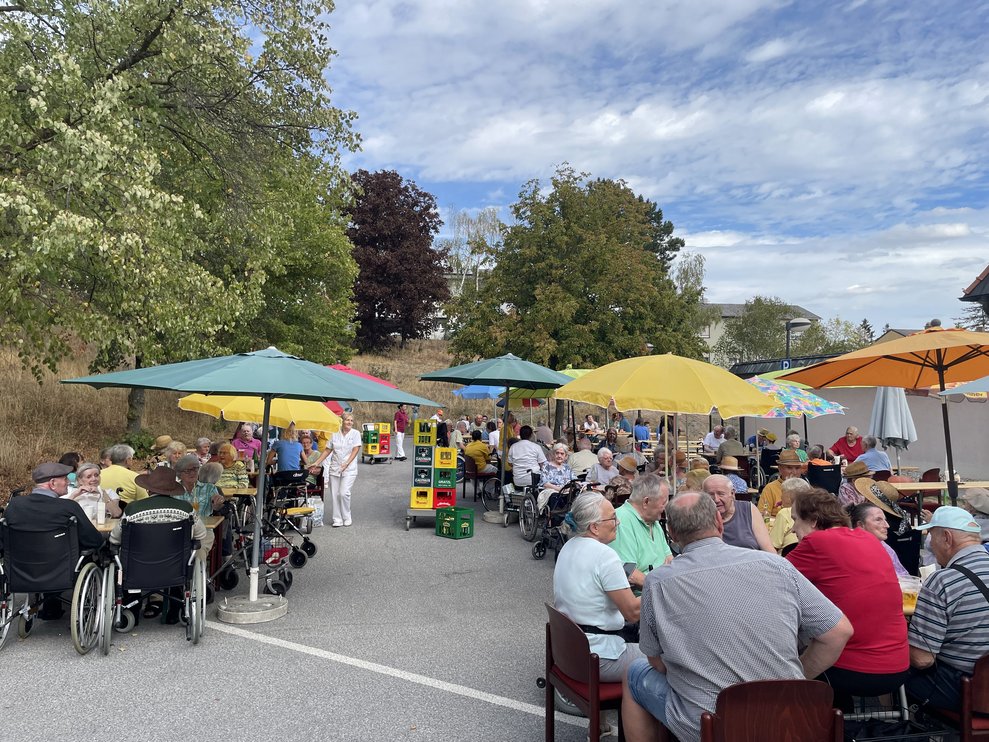 Blick auf das Gartenfest. 