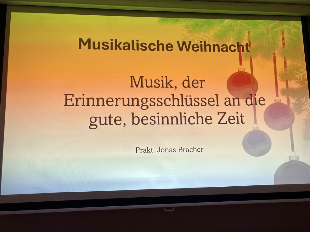 Begrüßungsfolie Projektarbeit Musik ist der Schlüssel