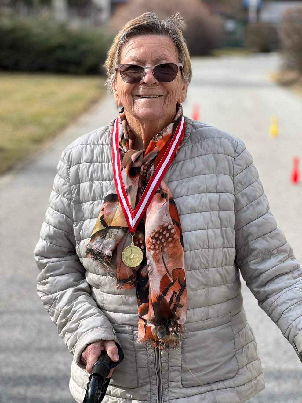 Frau Wimmer beim Parcour