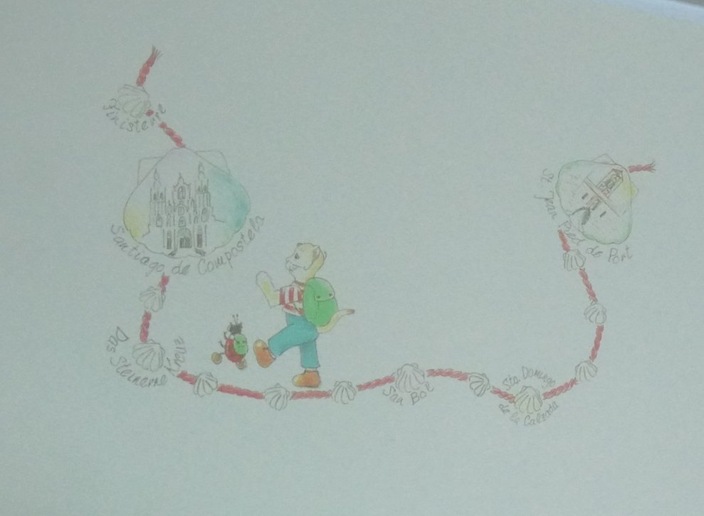 Ein Bild aus dem Buch (Ein Mann wandert auf einer Landkarte)