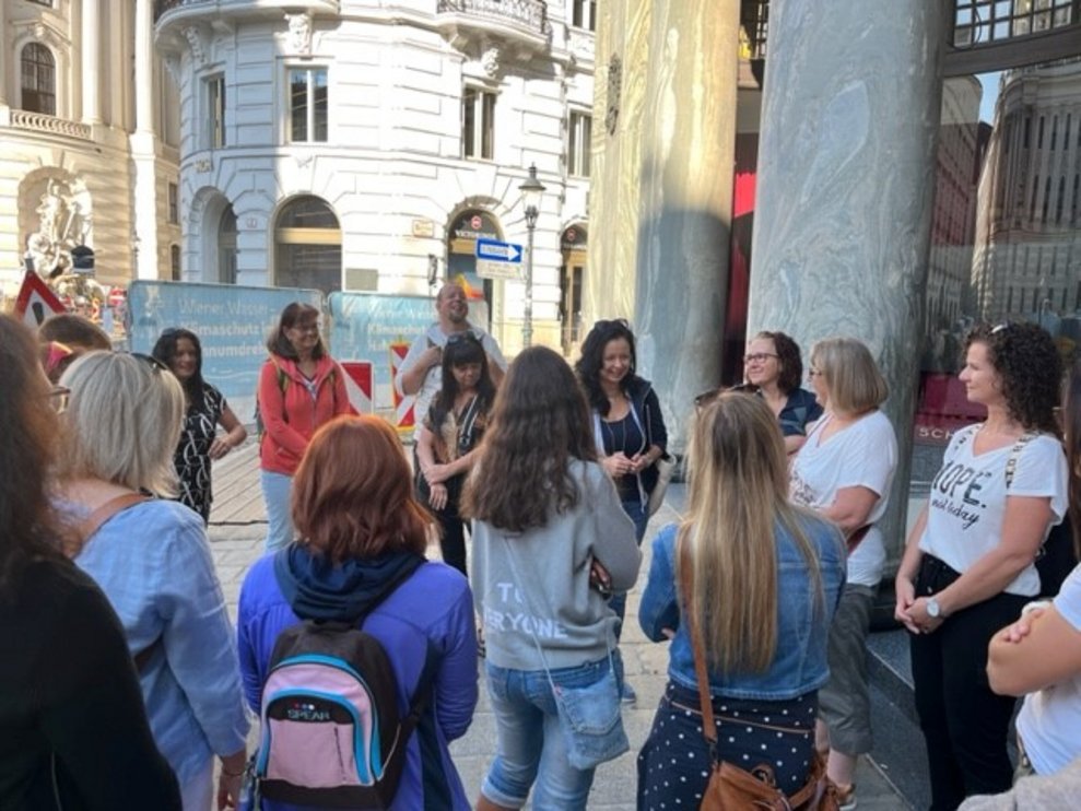 Bild bei der Führung in Wien.