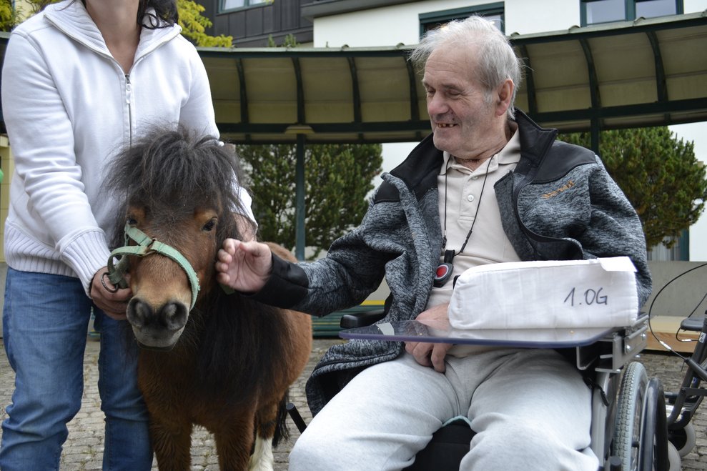 Mann mit Pony