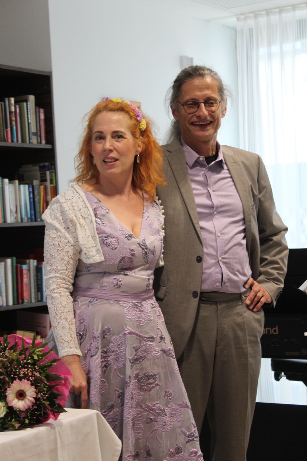 Die beiden Musiker Kerstin Grotrian und Frizz Fischer begeisterten das Publikum und allen voran Frau Koczan sehr!