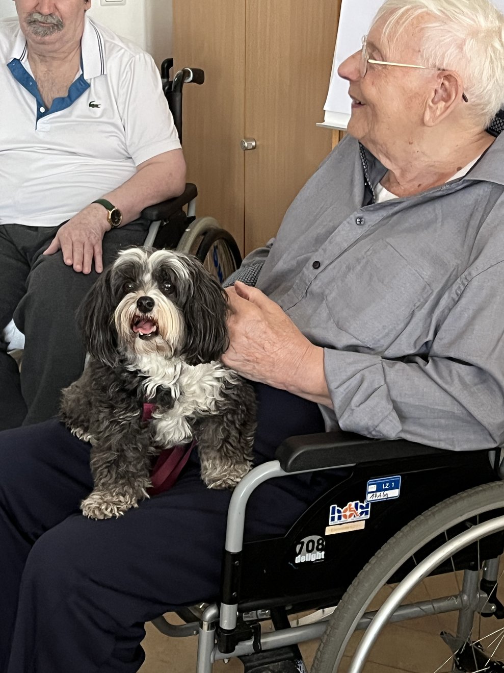 Bewohner mit Hund