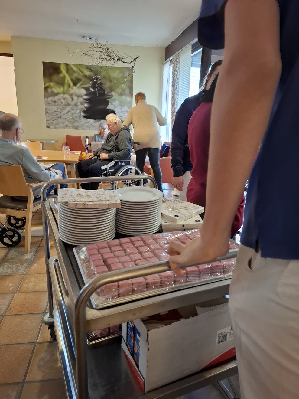 Zu der Jause bekam jeder einen Schokotaler als Glücksbringer.