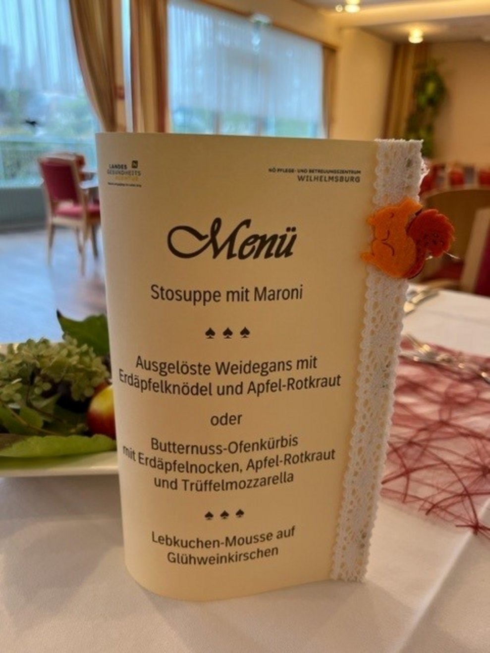 Die Speisekarte.