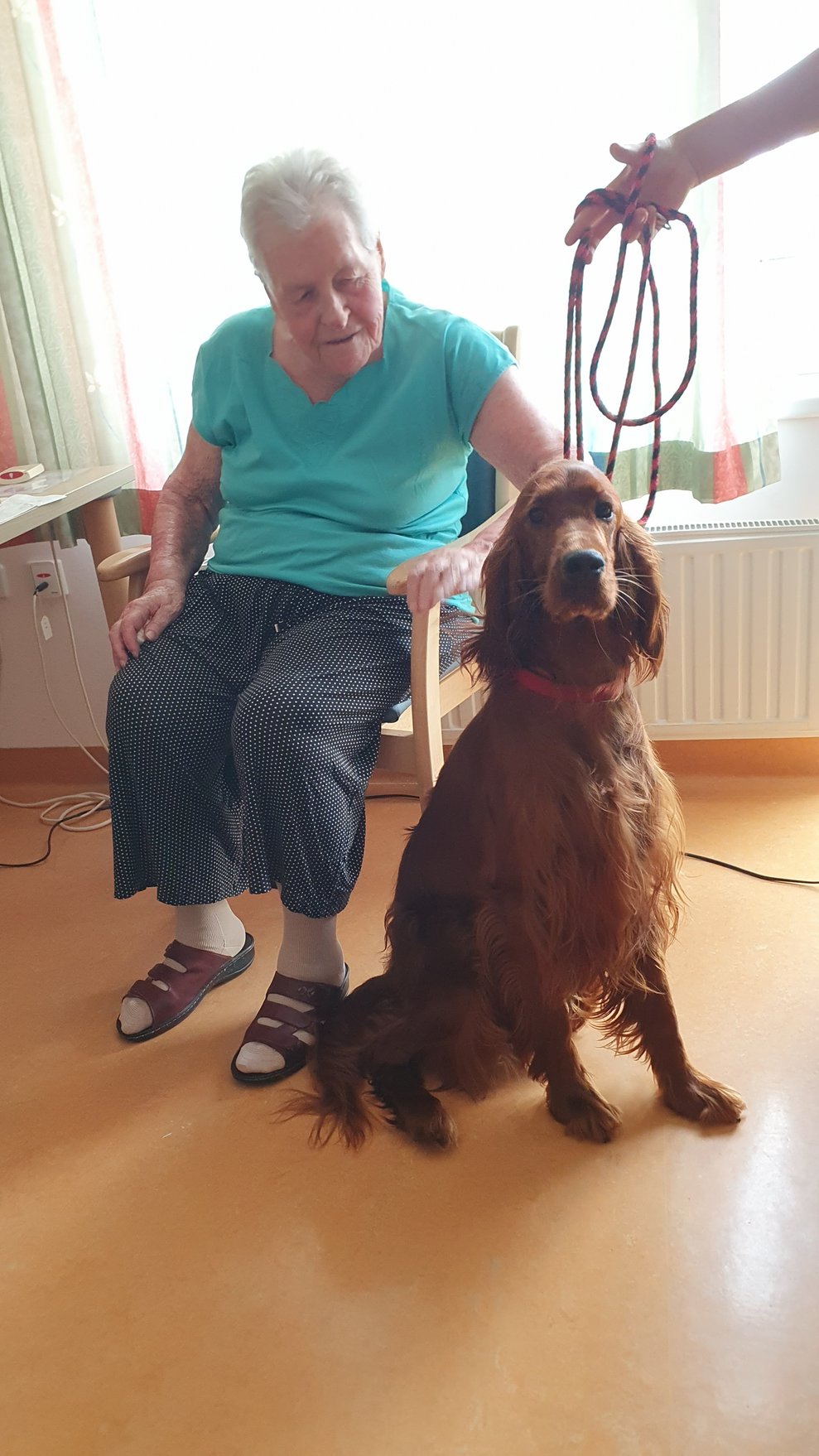 Bewohner mit Hund