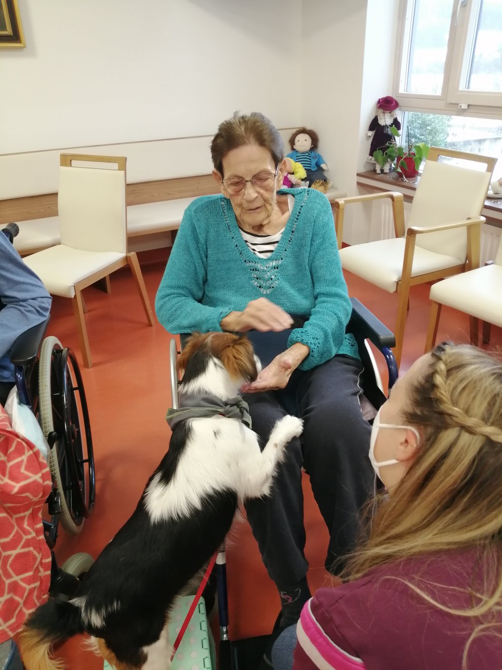 Zucki frisst Frau Mannhalter aus der Hand.