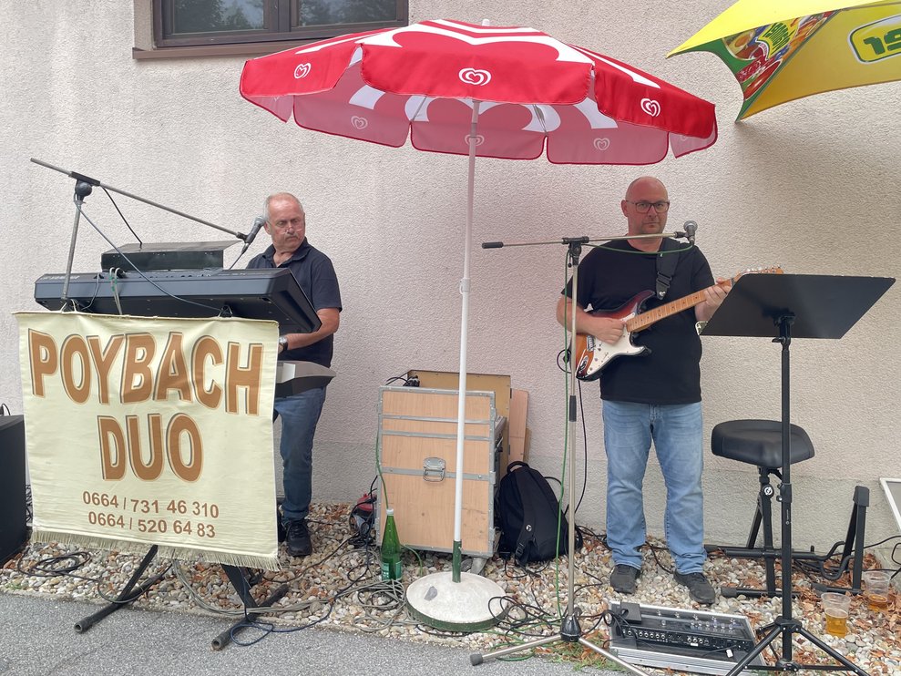 Die Musiker am Gartenfest. 