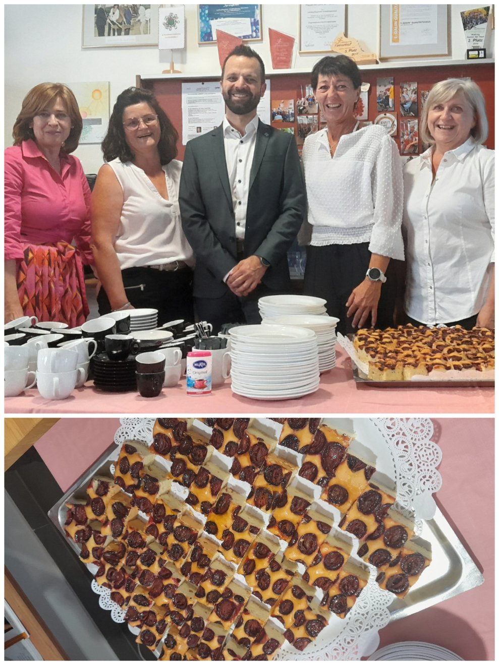 Die Nachspeise: Kaffee und Zwetschkenkuchen.