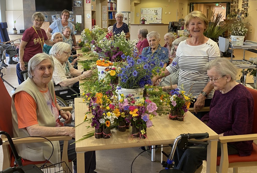 Mit den am Donnerstag Vormittag gepflückten Blumen....