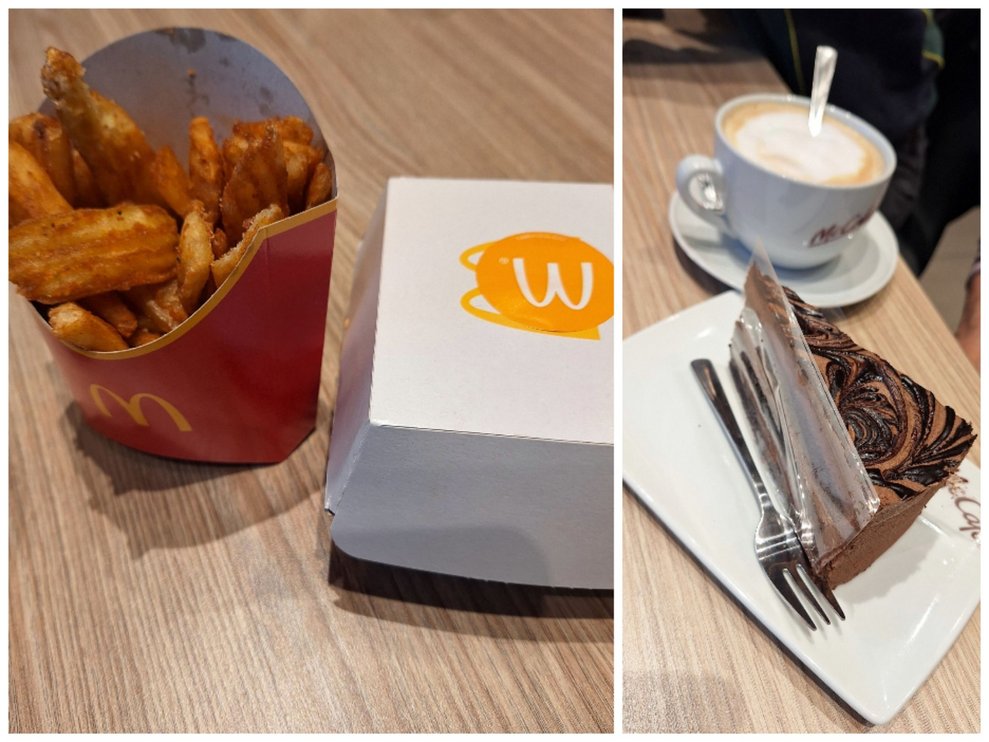 So schnell können wir gar nicht schauen, haben wir die fertige Bestellung schon am Tisch stehen. Von Kaffee und Torte bis pikanter Imbiss ist alles dabei.