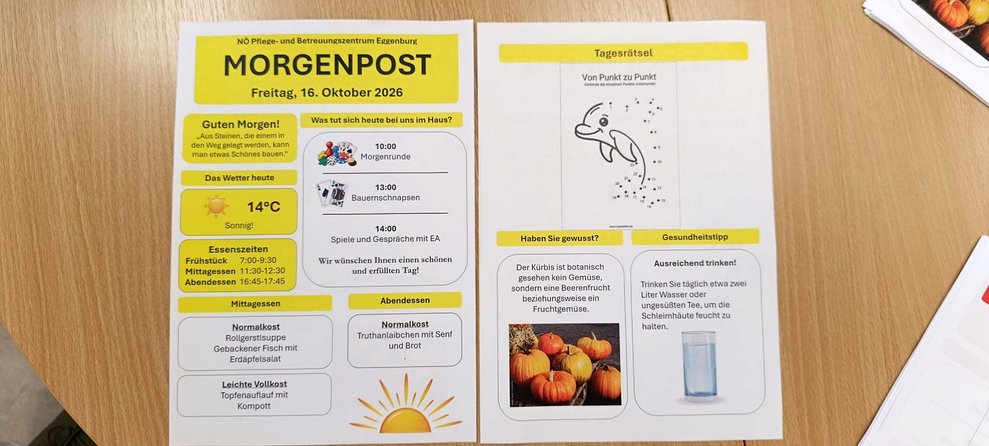 Morgenpost (Wetter, Rätzel, Aktivitäten...