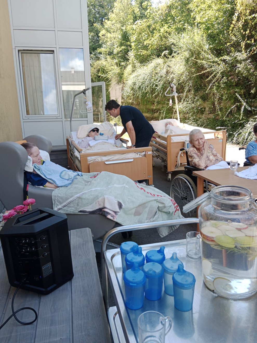 Betten im Garten