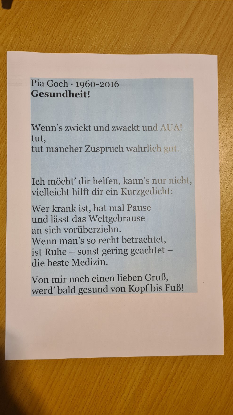Dieses aufmunterndes Gedicht hilft mit Sicherheit durch die Quarantäne.