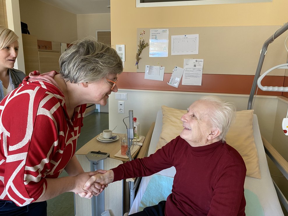 Herr Ableidinger freute sich über die Glückwünsche zu seinem 92. Geburtstag.
